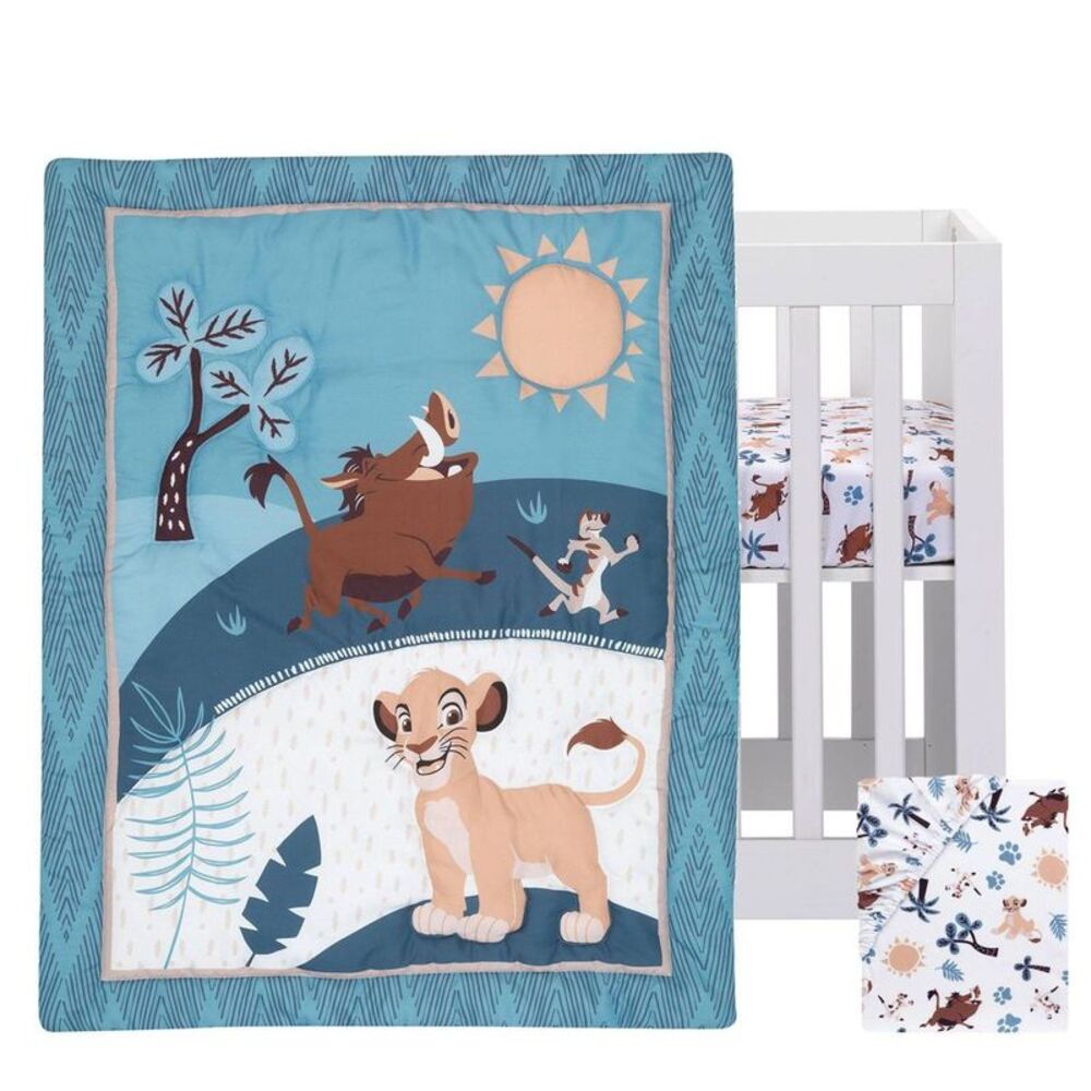 Disney Baby Lion King Adventure 3pc Microfiber Mini Crib Bedding Set